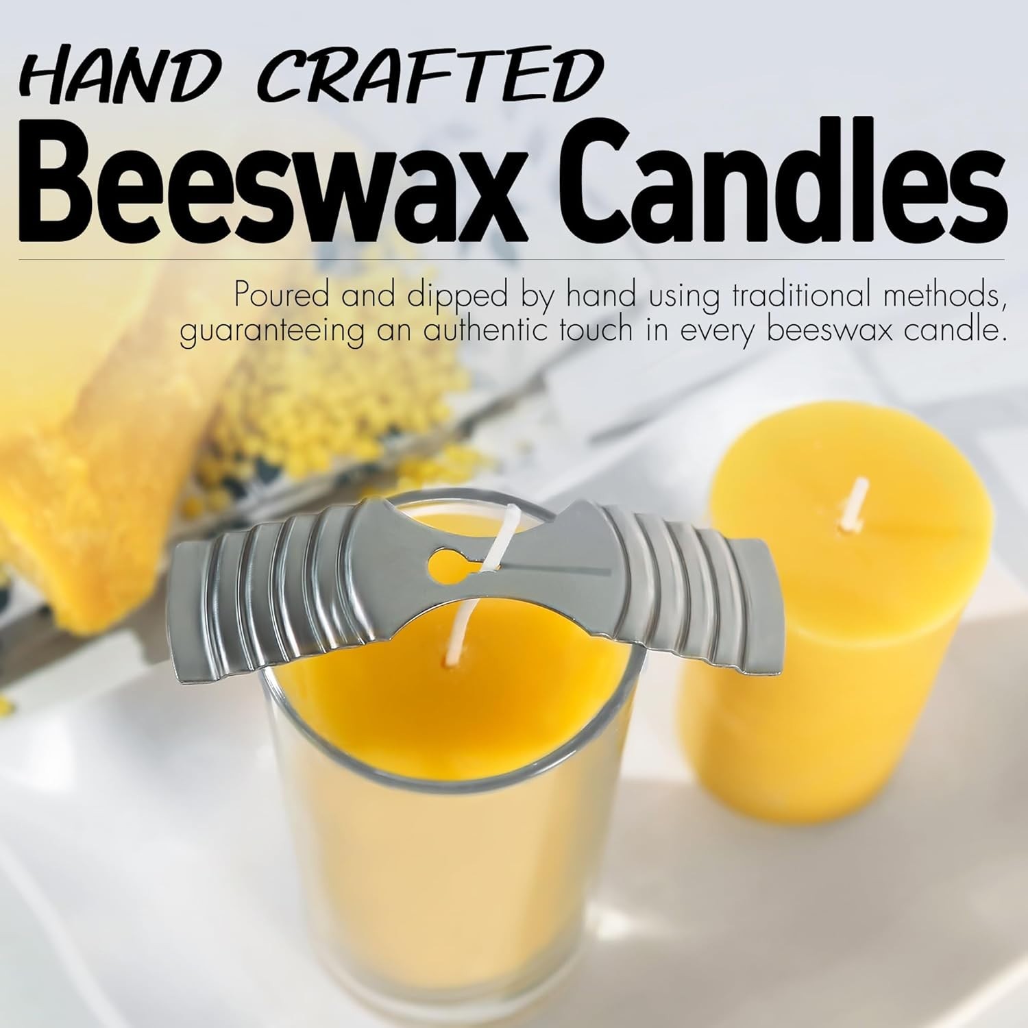 Long-Lasting Organic Beeswax Pillar Candles (4-Pack)