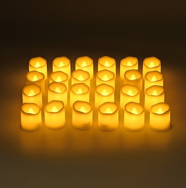 Ankur Treasure Chest Livmore Set of 24 pcs Ivory Candle with Warm Lights