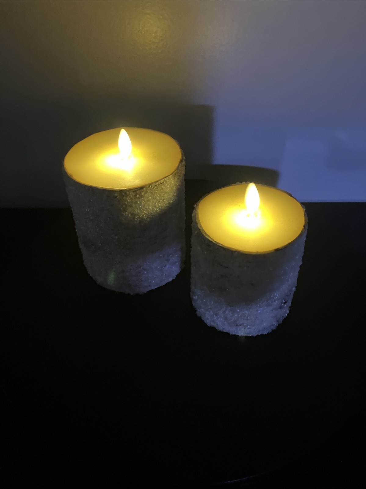 Pair Of Pottery Barn by L&L Sugared Frosted Birch Flameless Candles
