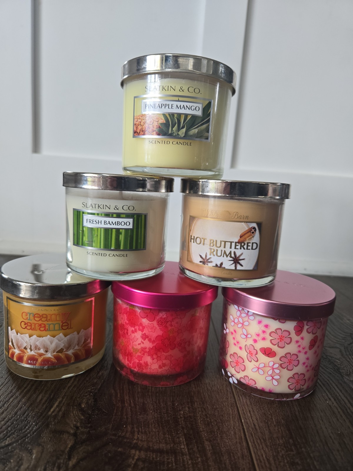 Lot Of 6 Small 4 Oz Jar Candle Bath & Body Works Slatkin & Co