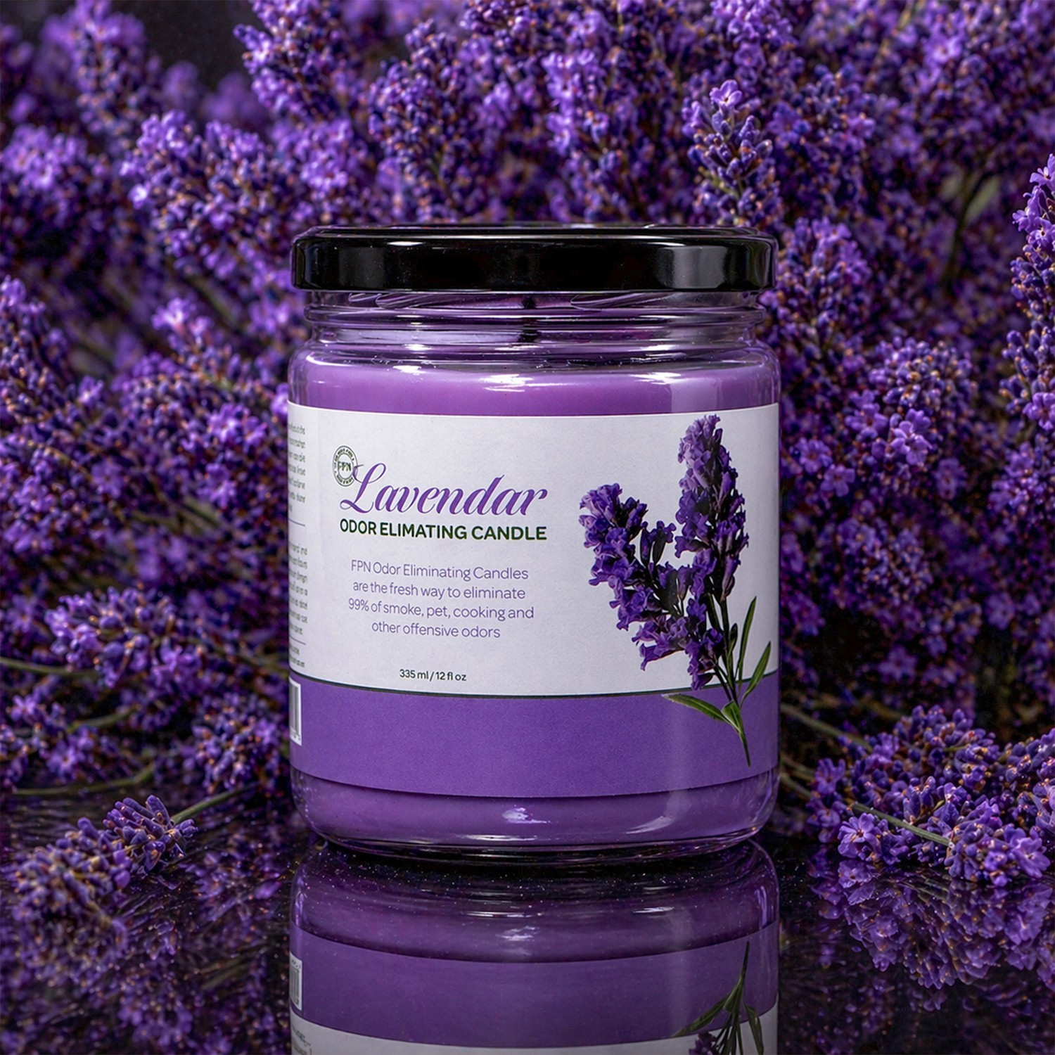 FPN Scented Odor Eliminating Candles Jars Soyawax Candle Lavender Scent 2 Pcs