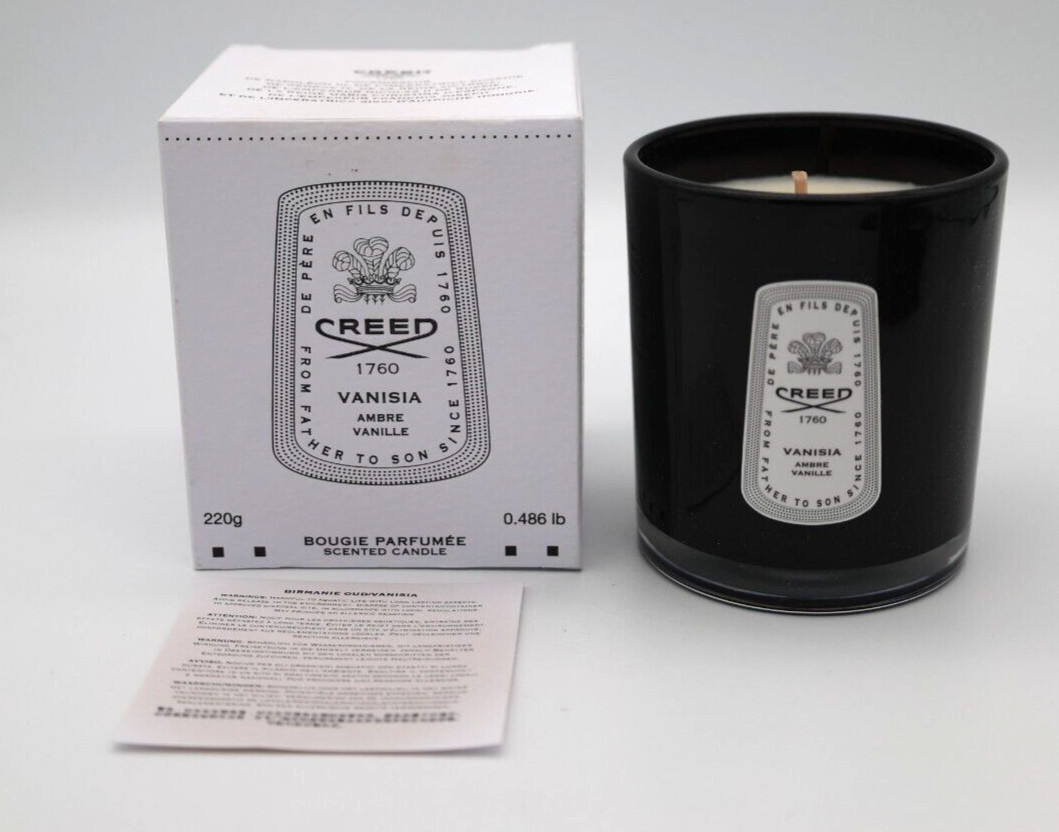 Creed Bougie Parfumee Vanisia Ambre Vanille Candle 220g Boxed Fast Finescents