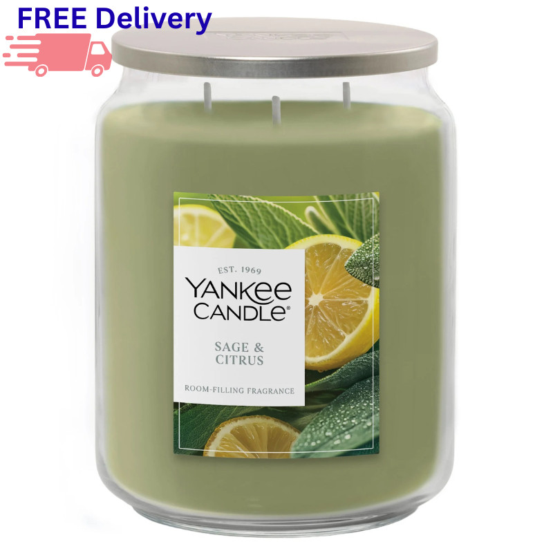 Yankee Candle 60 oz Large 3-Wick Jar Candle Premium Plant Wax Blend Home Decor