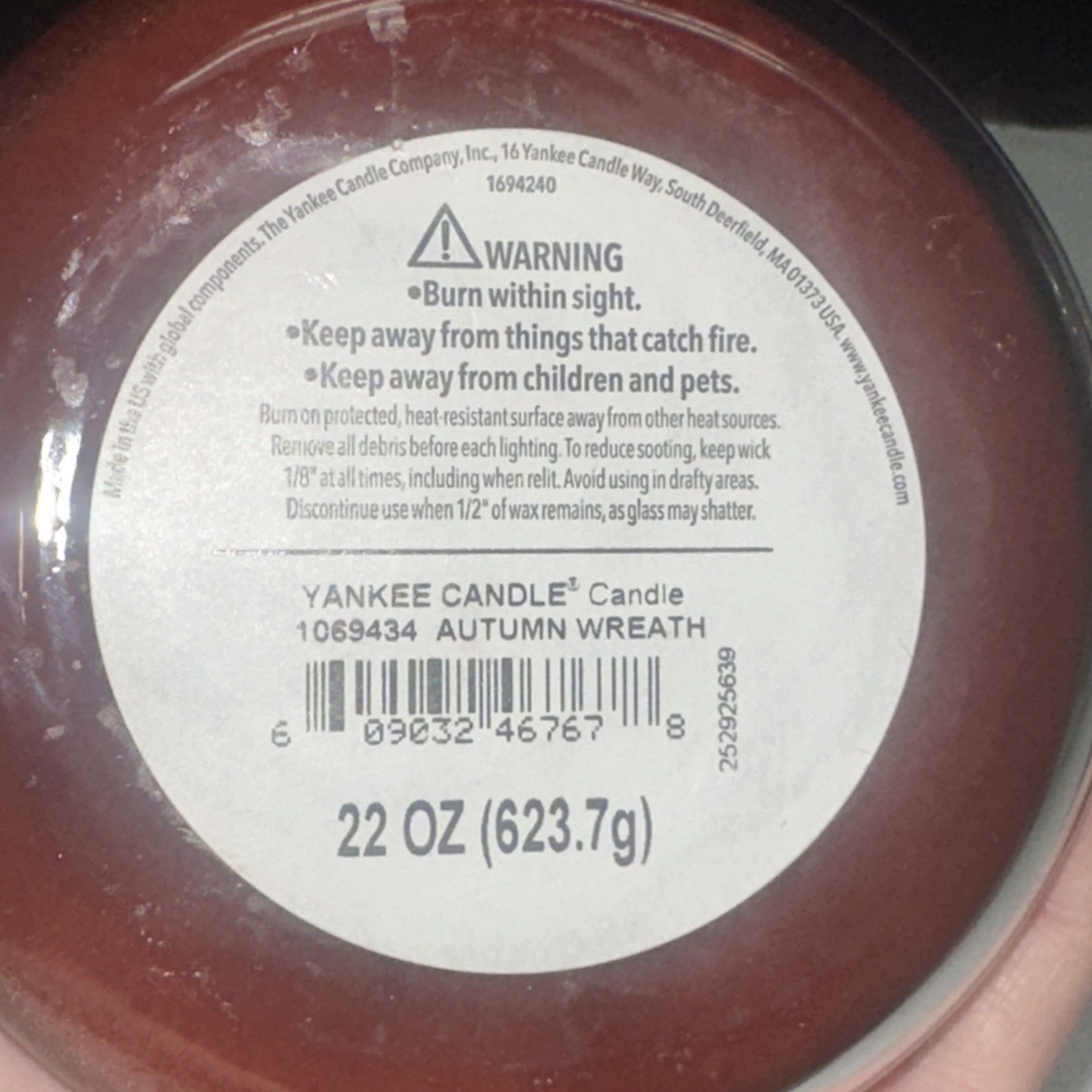 LOT OF 2-NEW-Yankee Candle AUTUMN WREATH Large Jar 22oz