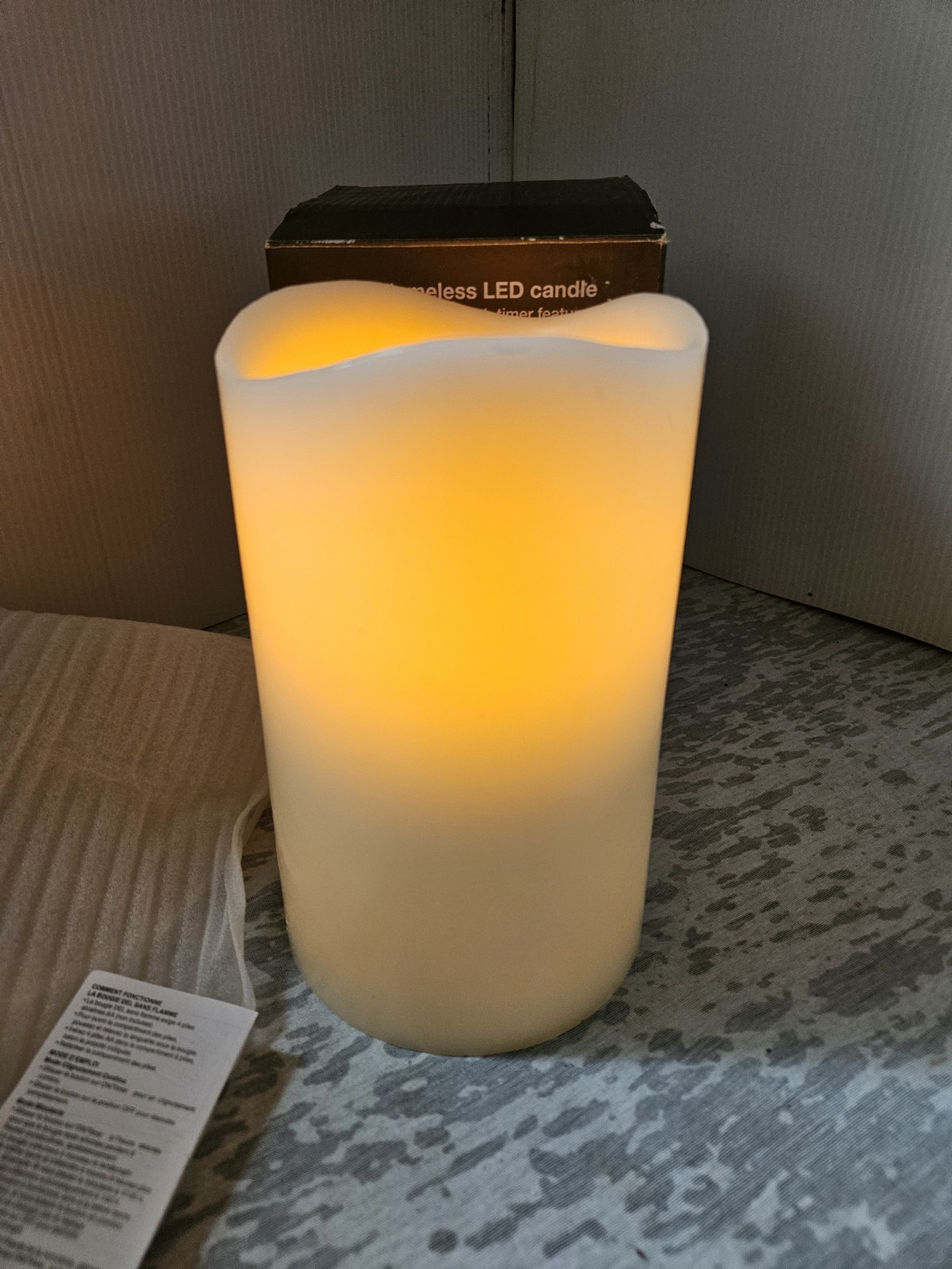 Ivory Flameless LED Candle Battery-operated with Timer Feature 8″