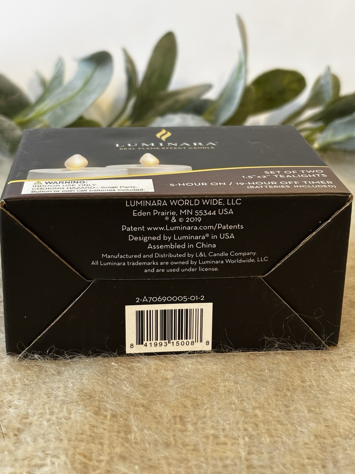 Luminara Real Flame Effect Candle Set Of 2 Tealights Ivory 1-1/2×2 In Box