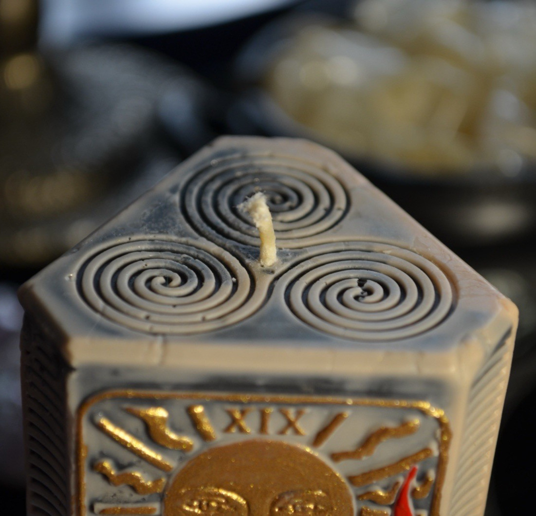 Esoteric Tarot Candle Set Sun XIX & Moon XVIII Light Shadow Balance Ritual Decor