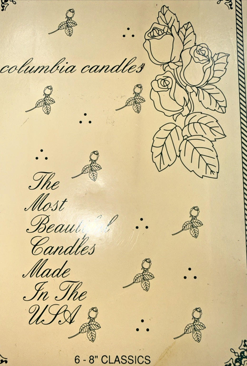 Vintage Columbia Candles 6-8 Classics Taper Dinner Candles Made In USA Box Set