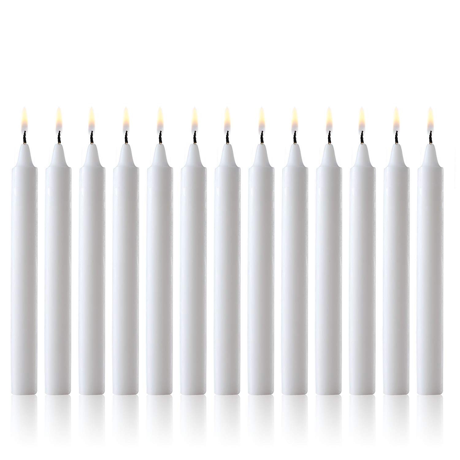 White Taper Candles – Set of 60 Dripless Chimes Candles – 4 inch Tall, 1/2 in…