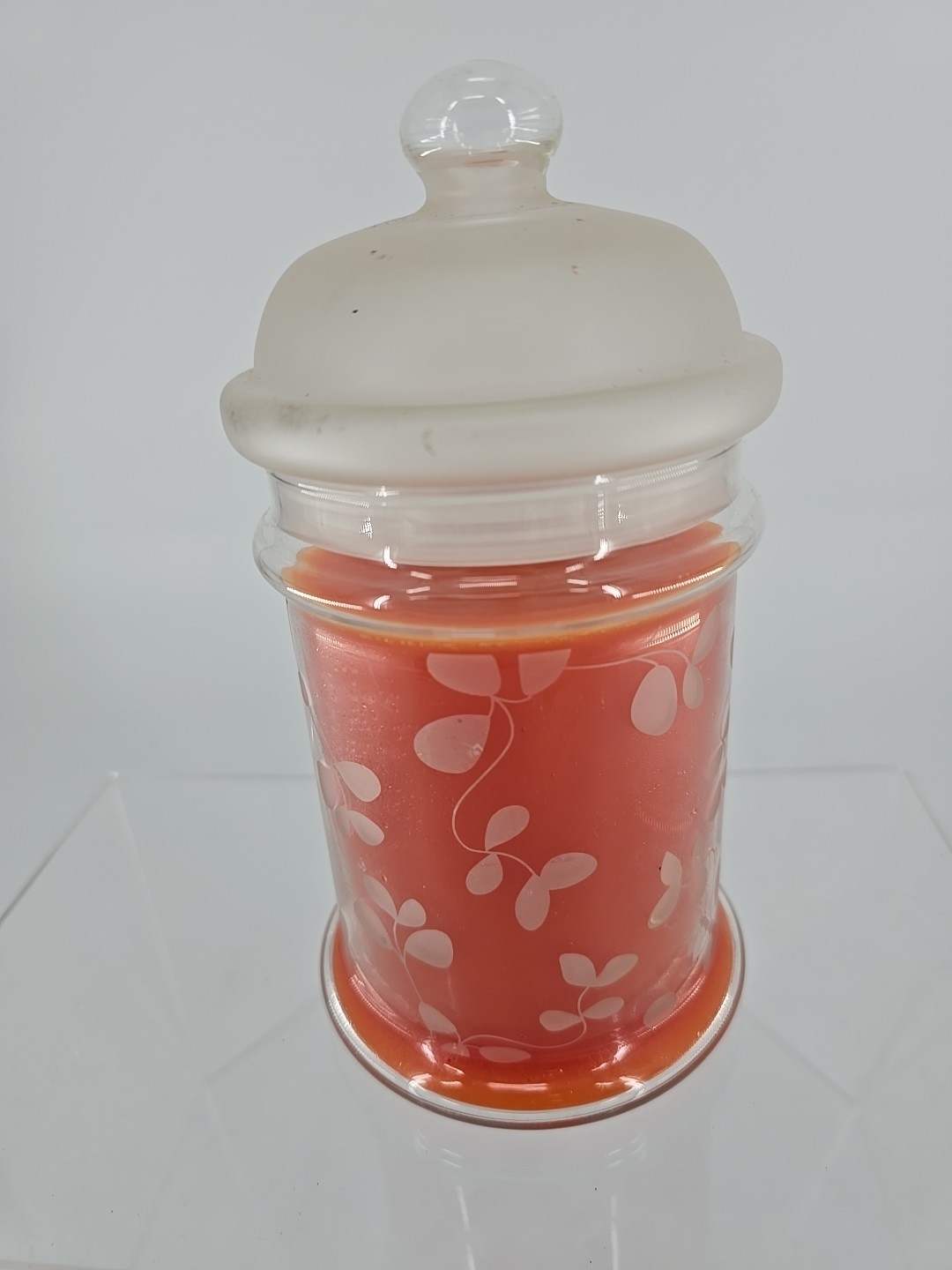 NEW! Essenza 14oz Tangy Tangerine Fragrant Candle Frosted Glass Jar And Cap