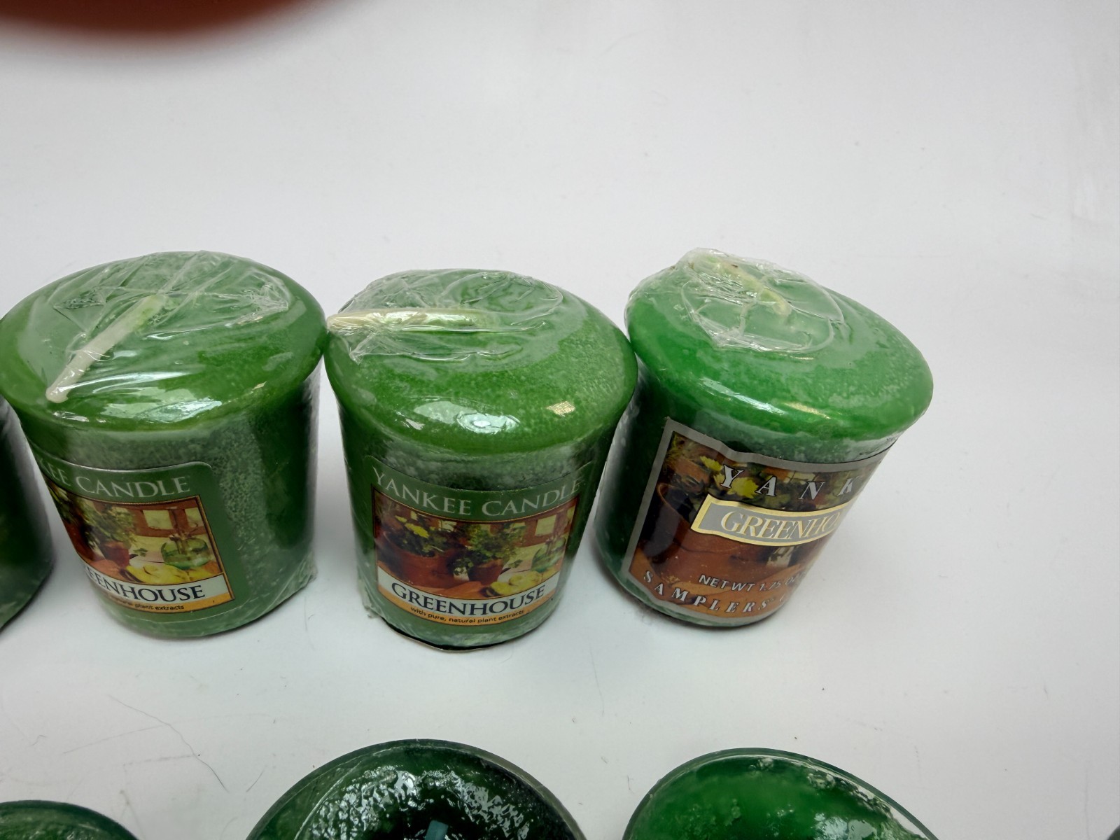 Yankee Candle Greenhouse Votive Candle Lot of 5, Tea candle lot of 7 New