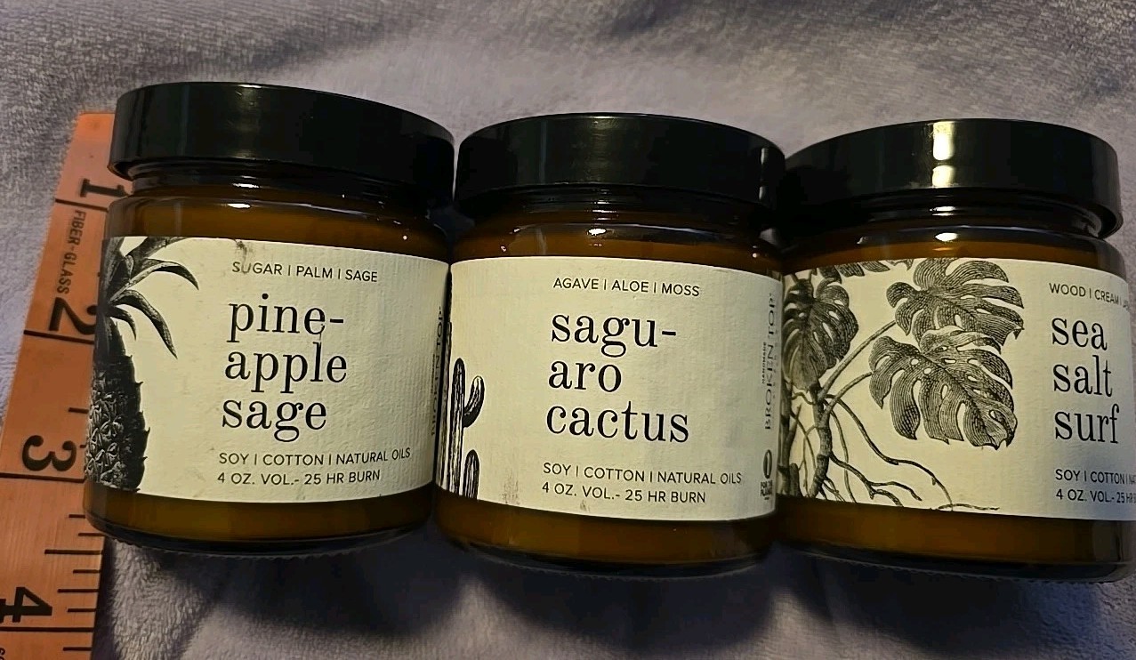 3 Broken Top ~ Pure Soy Wax Vegan Candle ~ 25 Hour Burn Time