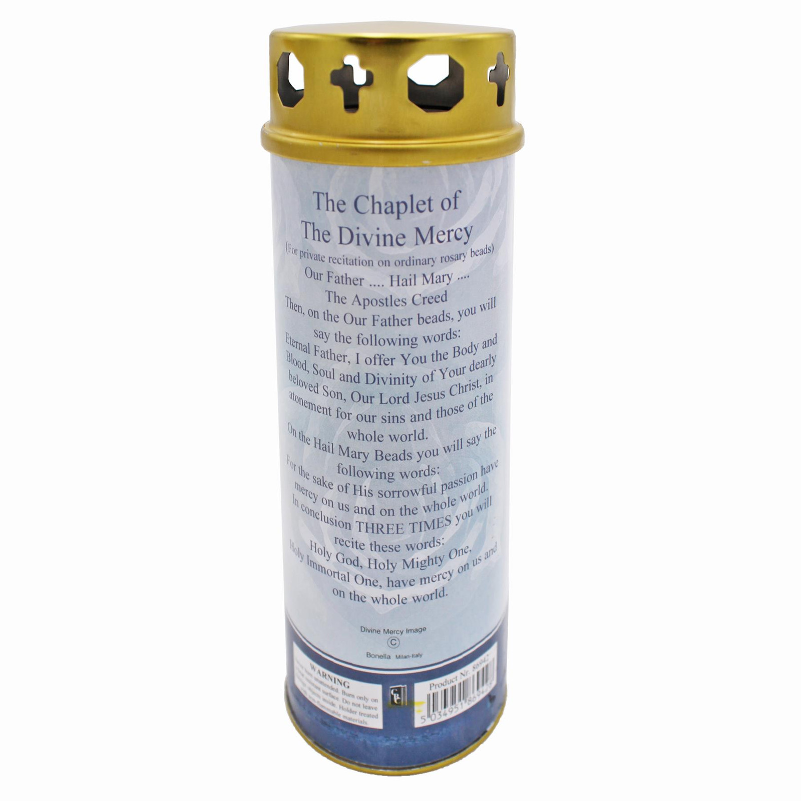Religious Pillar Candle and Windproof Cap And Prayer – Jesus Divine Mercy