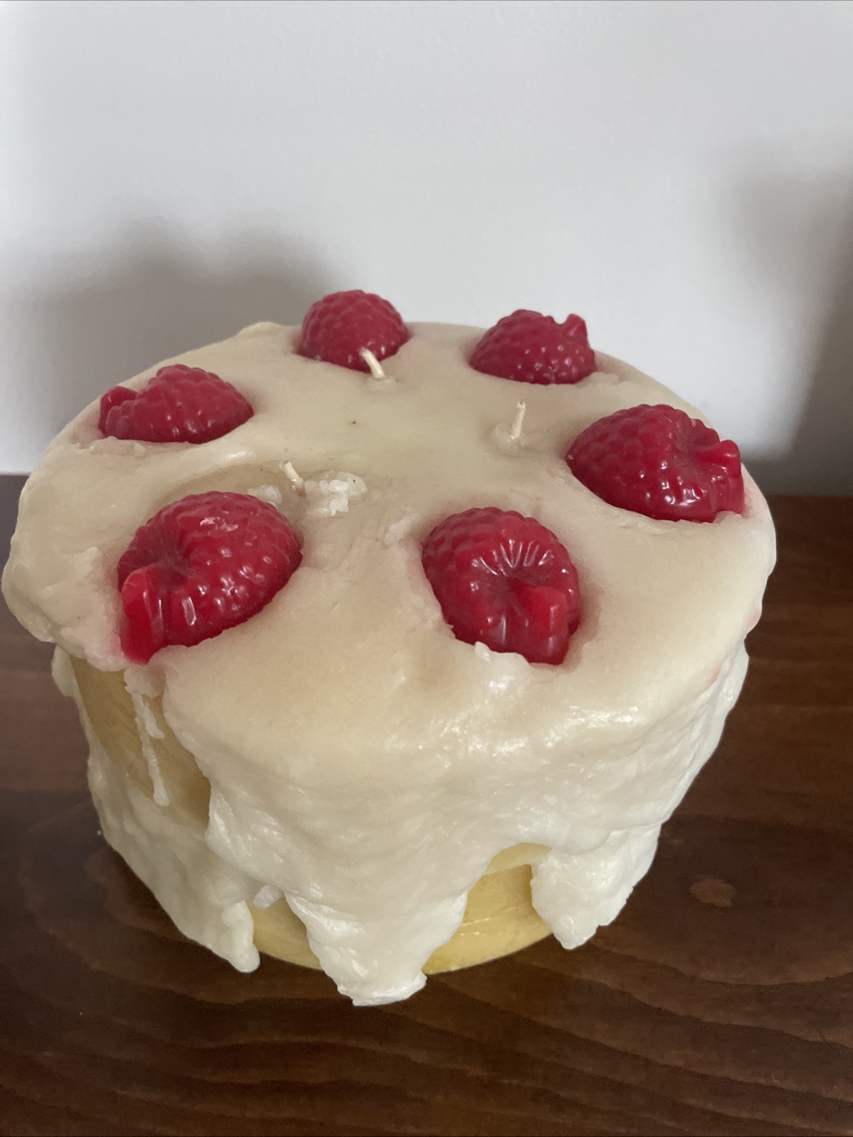 Vintage Strawberry Short Cake Shaped Candle Faux Food 3 Wick 7” X 4” USA Made