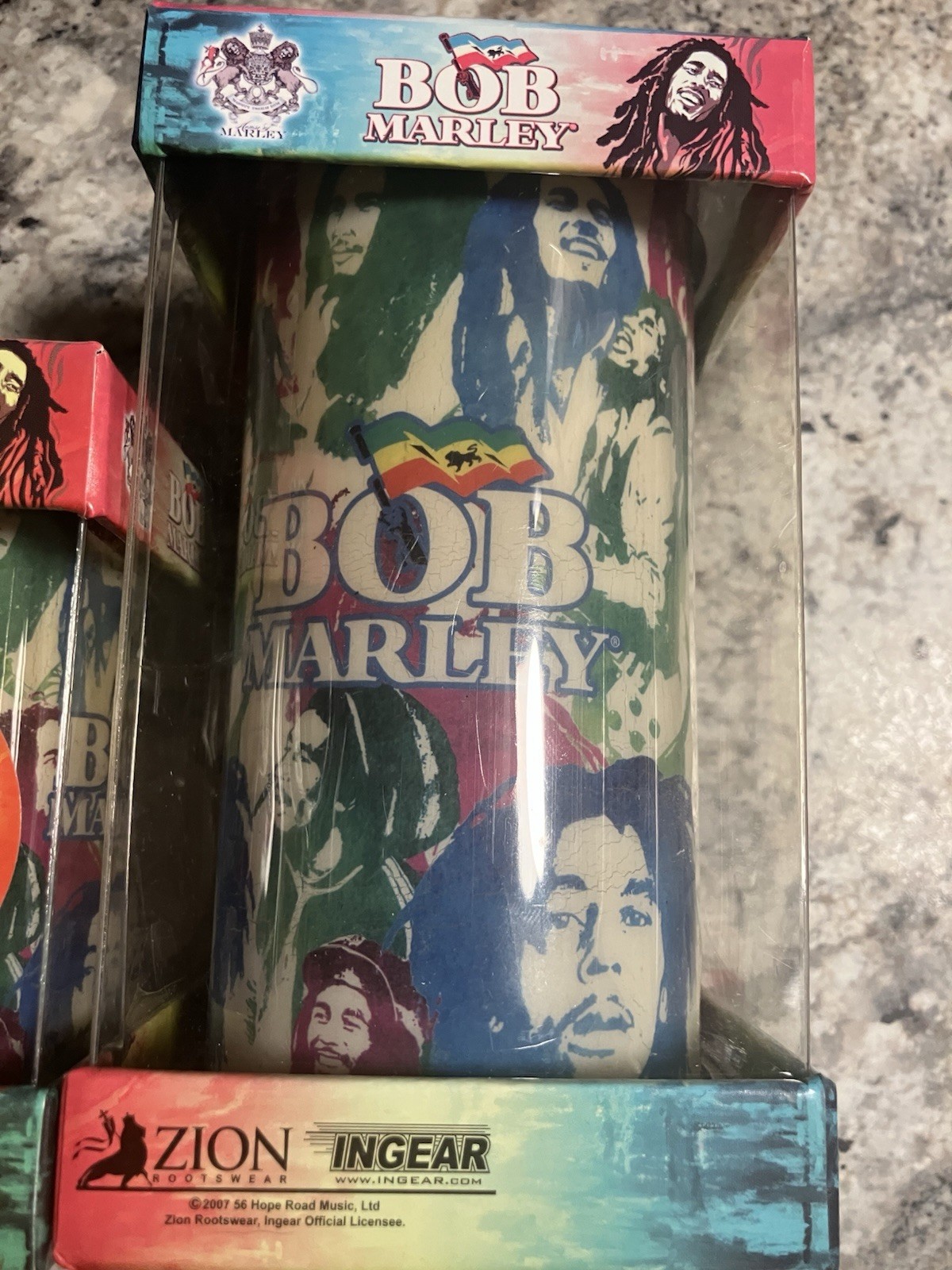 Set Of Two Battery Operated Flicker Flame Bob Marley Candles New
