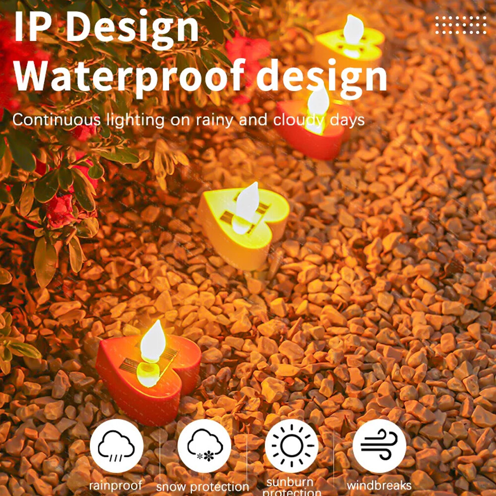 Solar Tea Lights Outdoor Flameless LED Candle Lights for Party Garden Home Decor