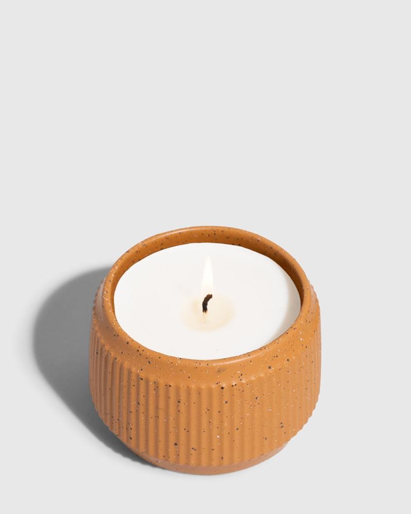 United By Blue 14 oz Caramel Ceramic Keepsake Candle Mountain Peak Home Scent