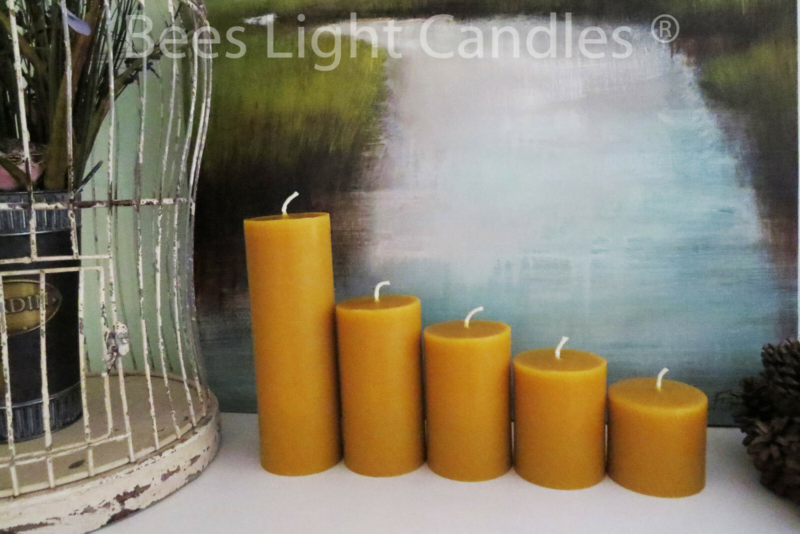 🐝 Handmade Beeswax Pillar Candles 100% Natural Honey Bees wax USA Unscented 🐝