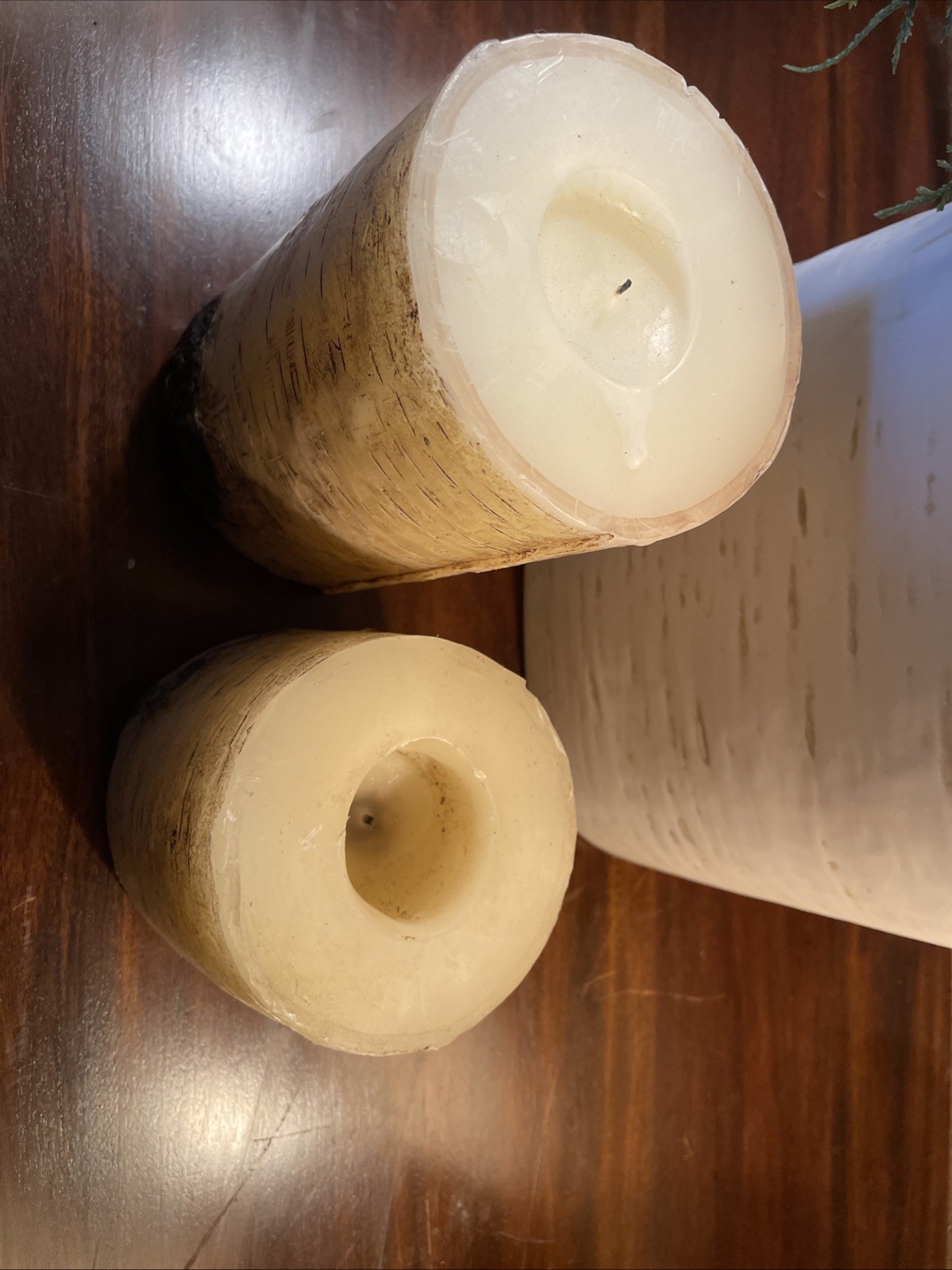 New (2) Pottery Barn Birch Candle 4×6” Burntime 45 Hours Holiday