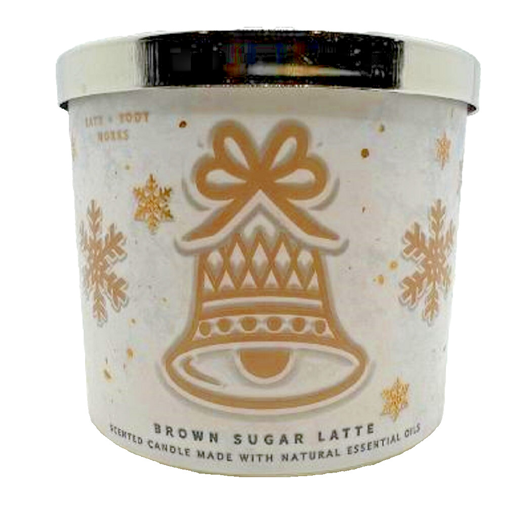 Bath & Body Works Brown Sugar Latte 3 Wick Candle 14.5 Ounce