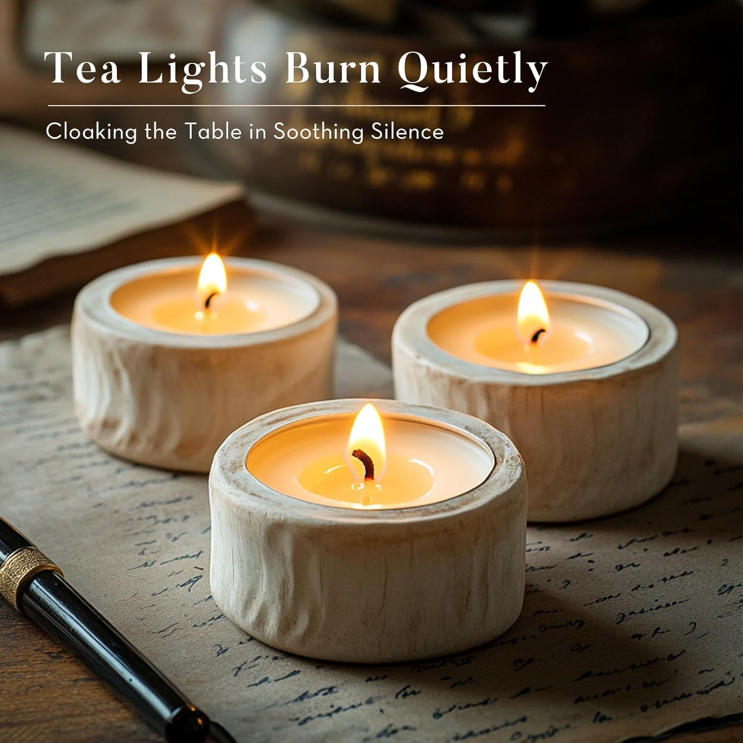100-Pack Unscented Palm Wax Tea Lights Candles,4.5 Hours Burn | Smokeless，Non-To