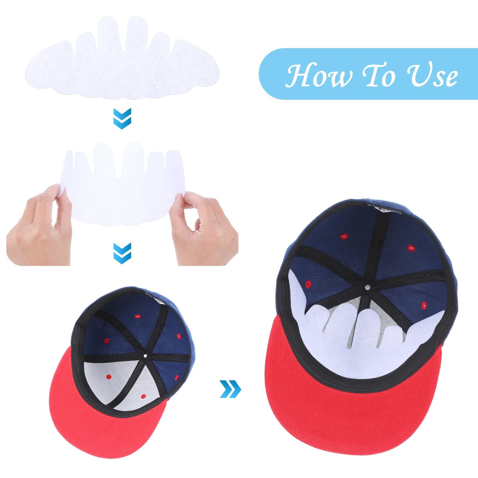 10 Pack Baseball Cap Felt Inserts Washable Hat Shaper Sweat Liner Brim
