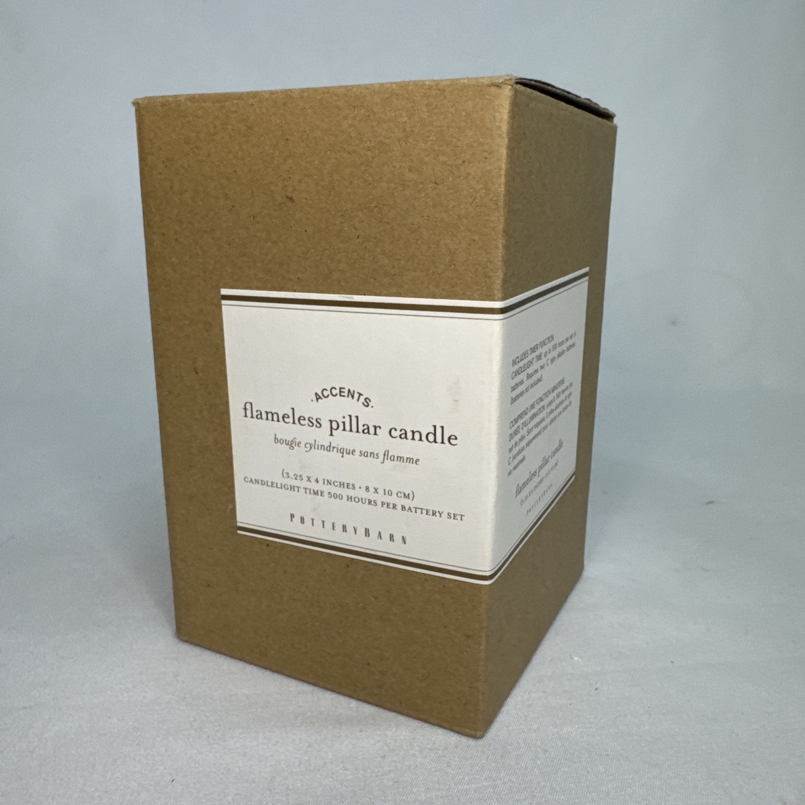 Pottery Barn Flameless Pillar Candle Ivory 4 X 3.25” New Sealed