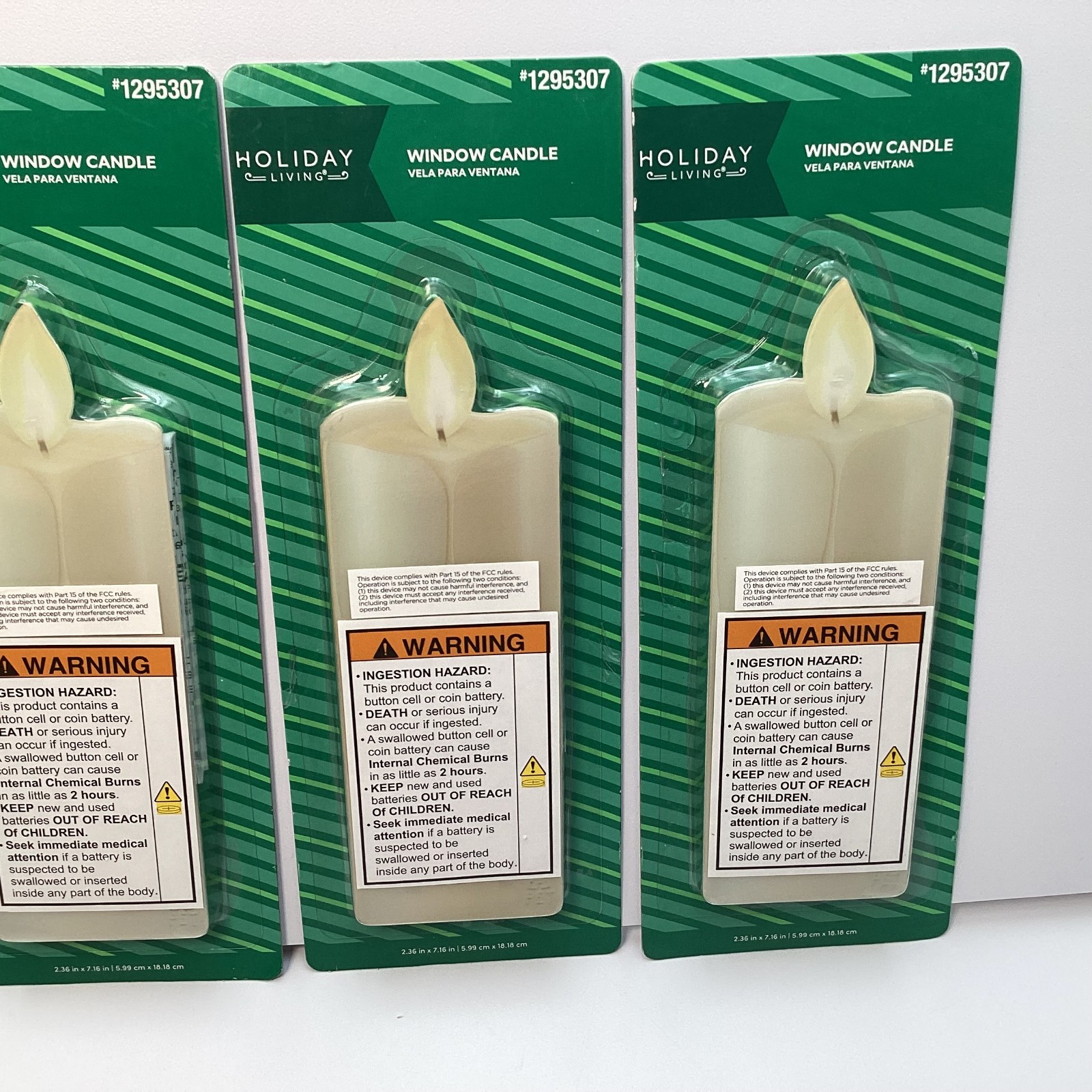 Holiday Living W10I0096 LED Window Candle with Timer Lot of 4 – #1295307 – New