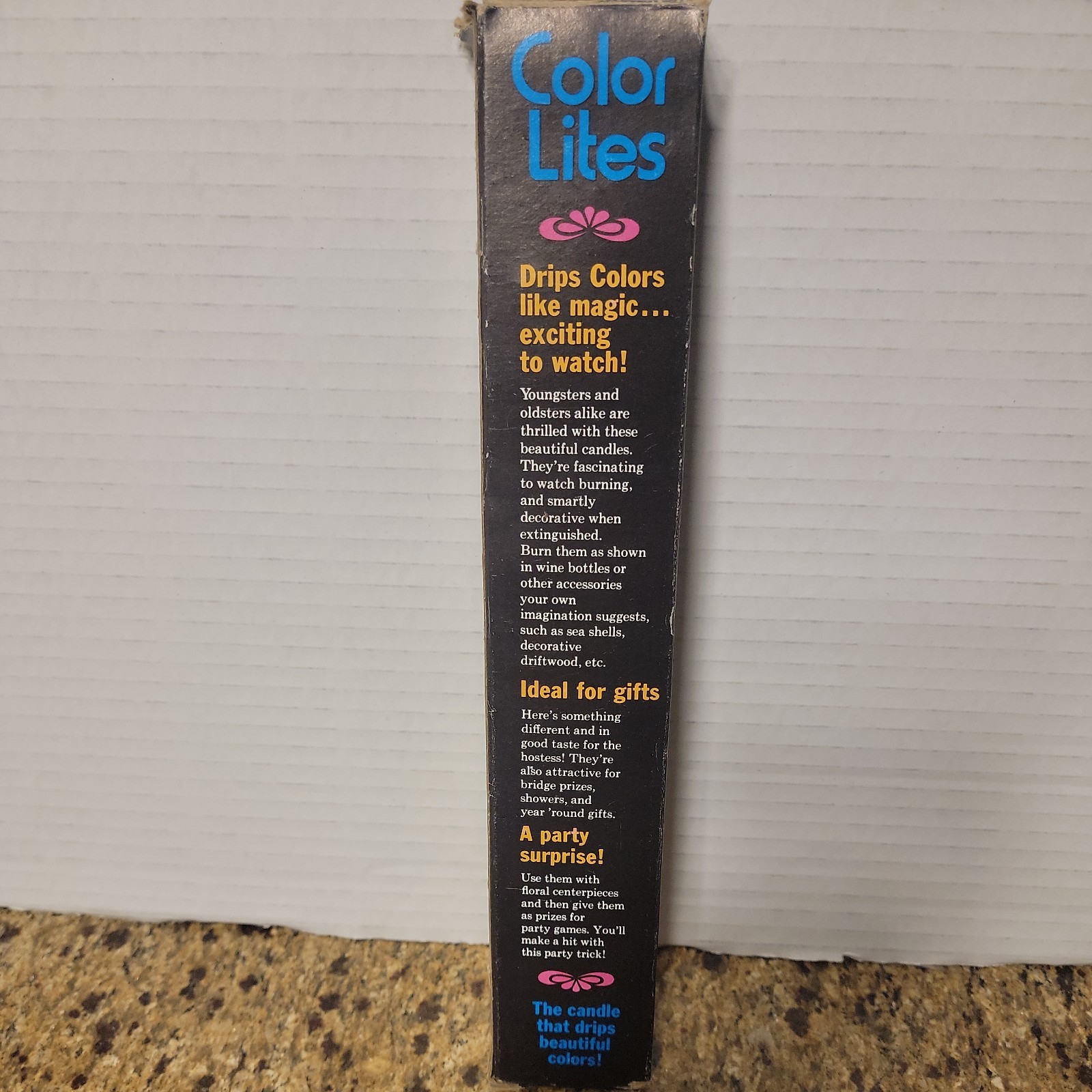 Vintage NEW Color Lites Taper Candles Drip Multi Color Taper Wax Candle Set