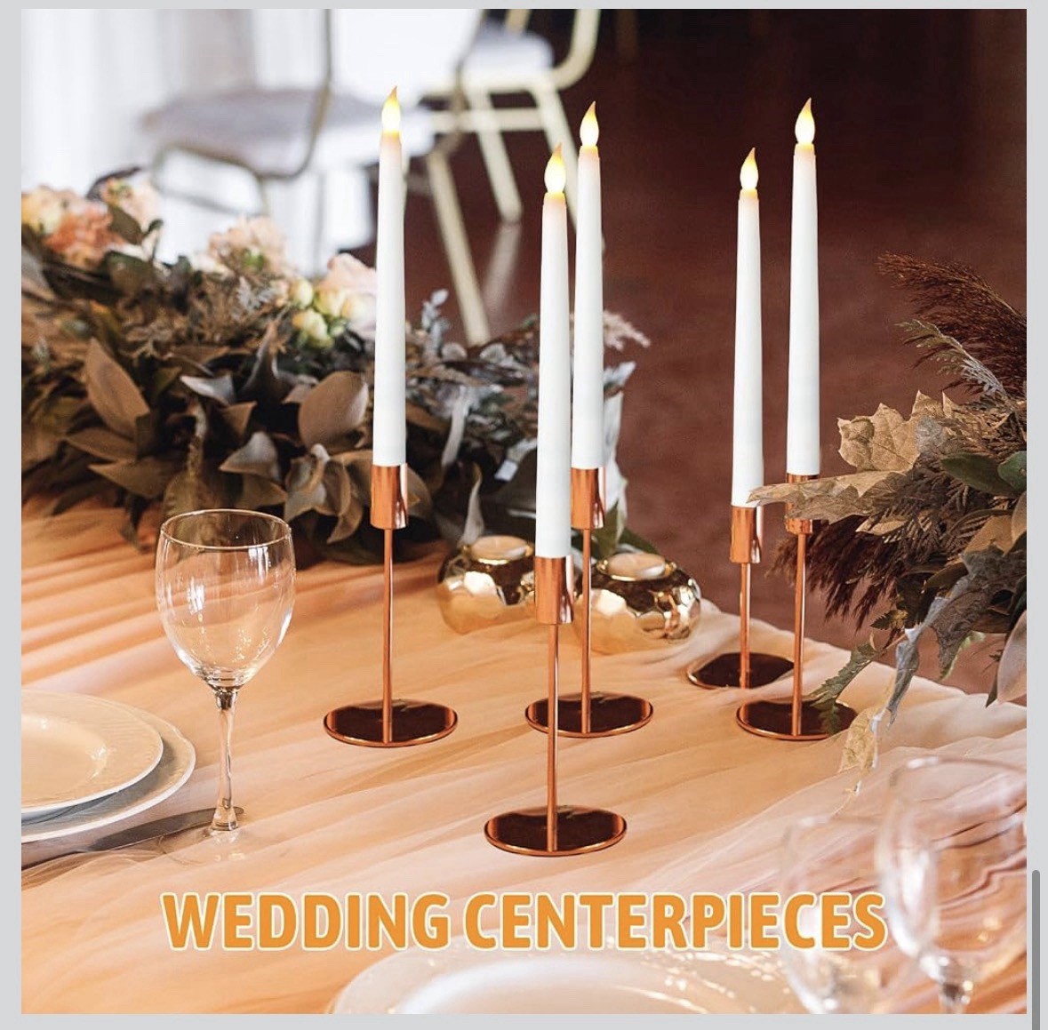 25pcs 9.7inch White Flameless Taper Candle Sticks LED Flickering Needs 2AAA Each