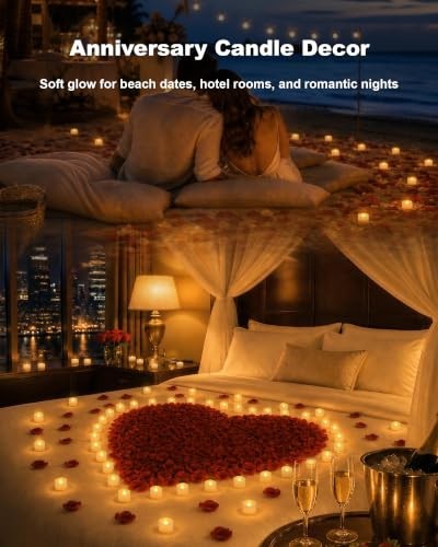 Flameless Tea Lights LED 72 Pack Warm White Flickering Battery Operated Candles