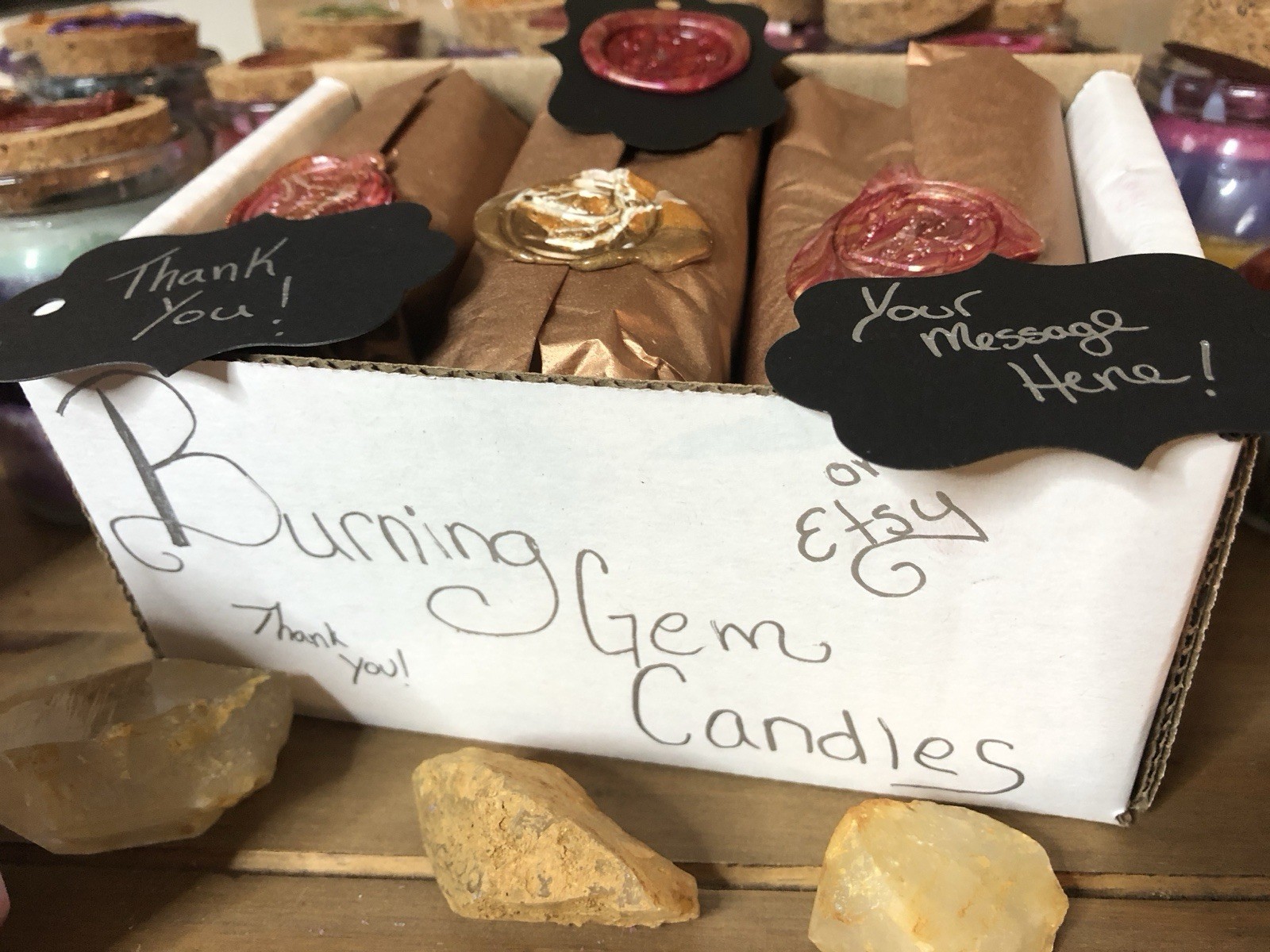 Burning Gem Candles: 3 Pack Of Crystal Candles For Home Decor, Limited Edition