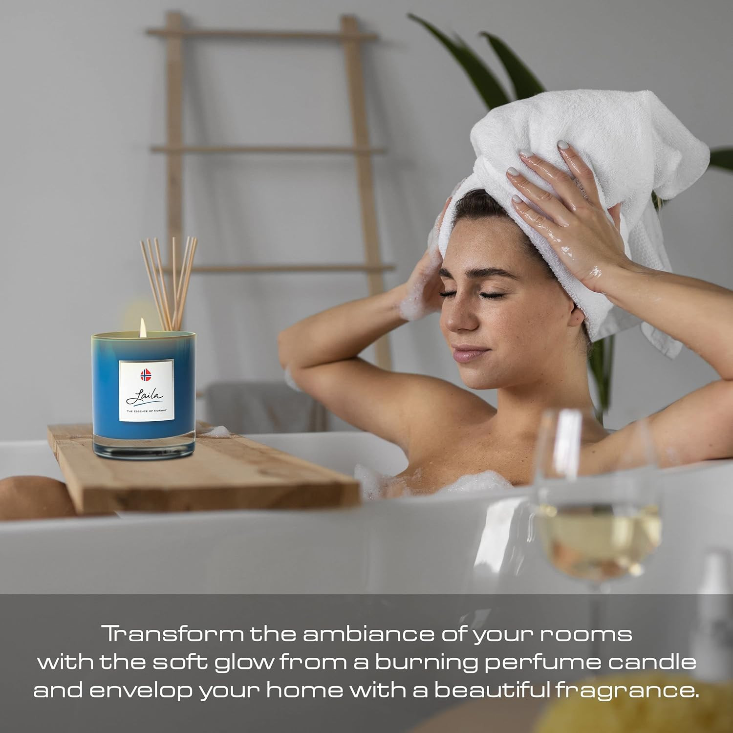 Laila Perfume Candle – Soy Wax Scented Candles for Home, Bathroom and Spa Room –