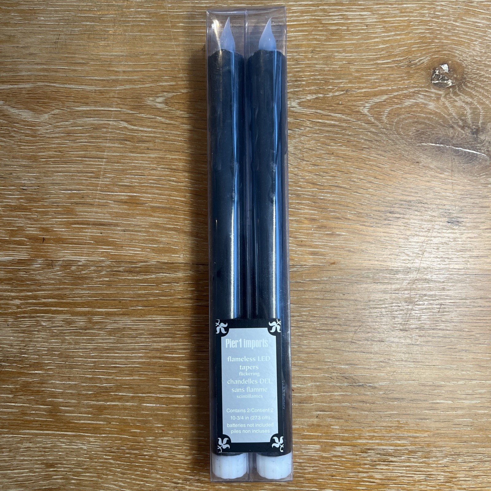 Pier 1 Flameless Flickering LED Taper 10-3/4 In Candles Black Halloween