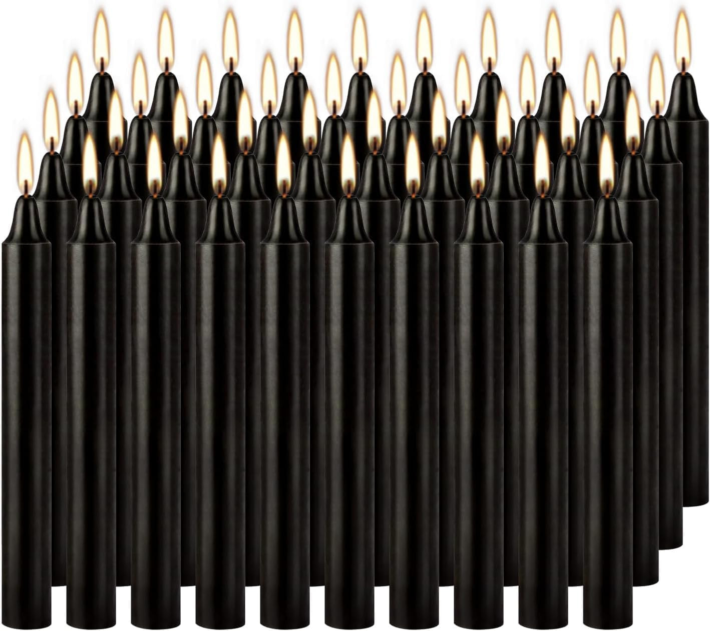 Spell Chime Candles 40 Pcs Black Candles, 4″ Tall Unscented Mini Taper Candle…