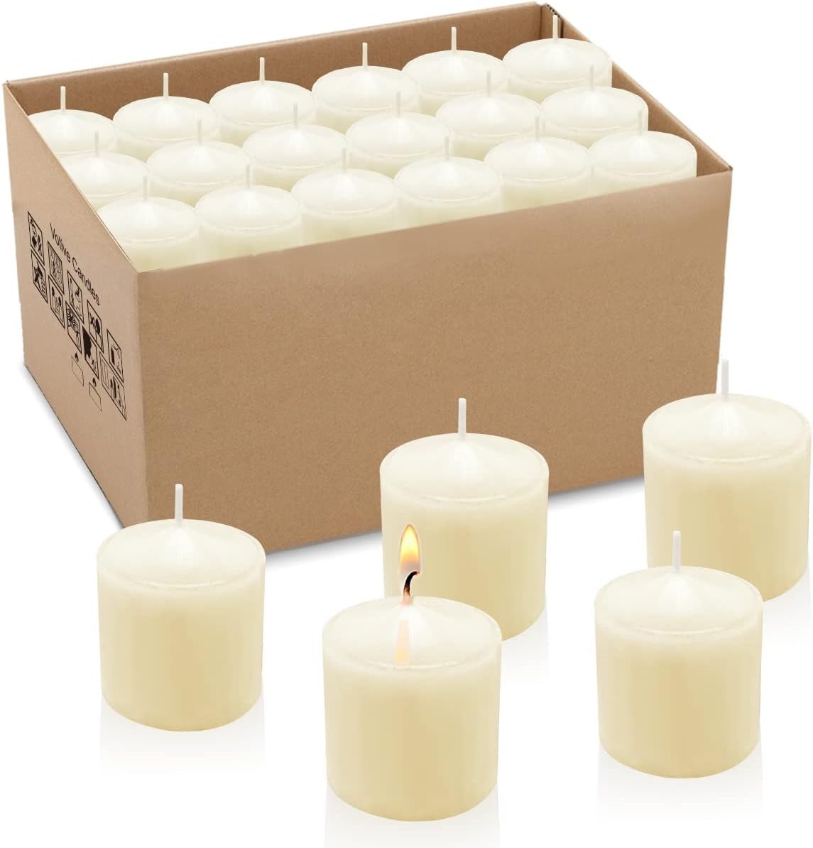 10 Hour Ivory Votive Candles – 36 Pack Unscented Elegance for Any Occasion