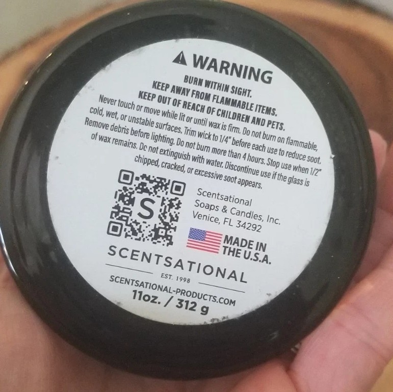 Scentsational Citrus Sunrise Candle 11oz Coconut & Soy Wax Blend Black Glass USA