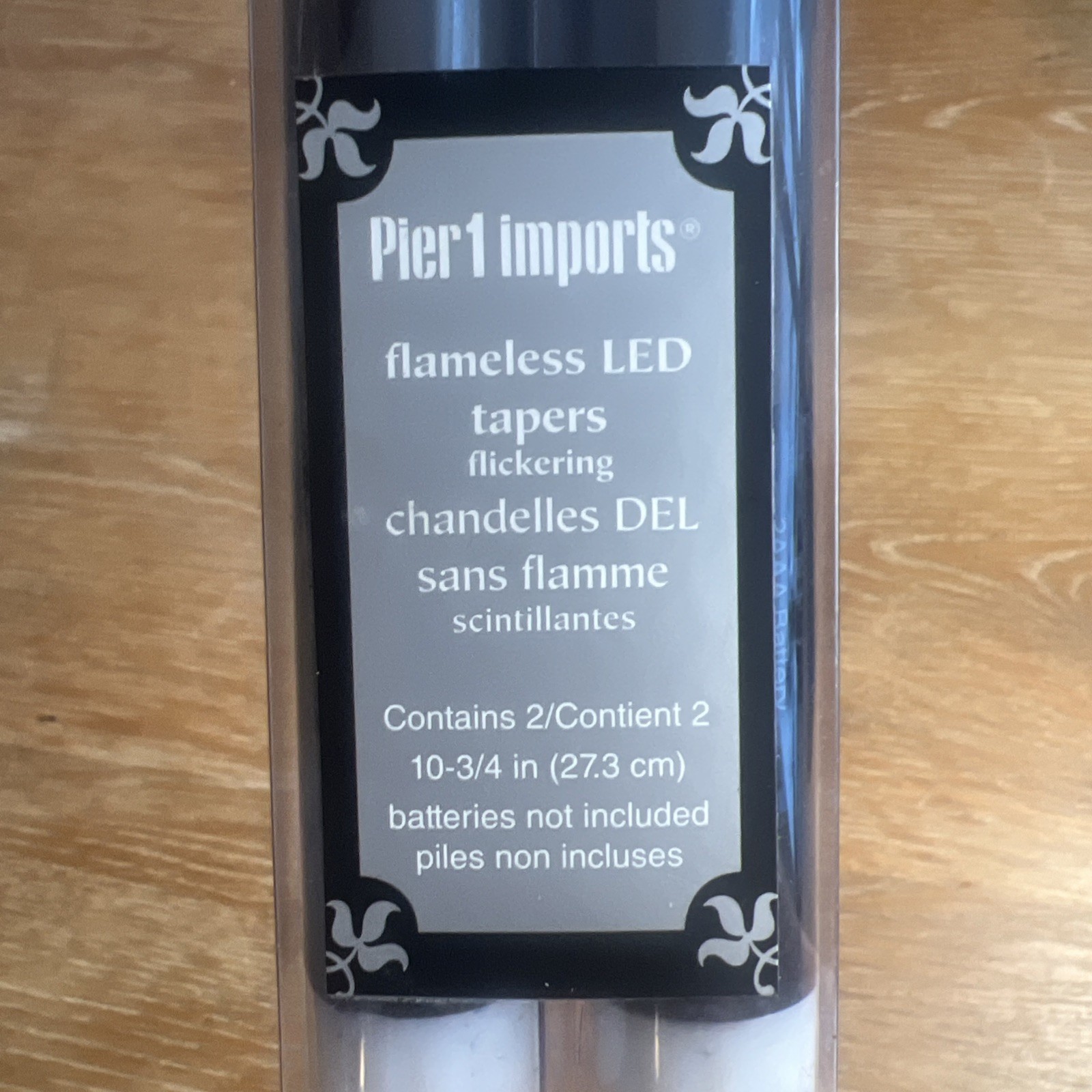Pier 1 Flameless Flickering LED Taper 10-3/4 In Candles Black Halloween