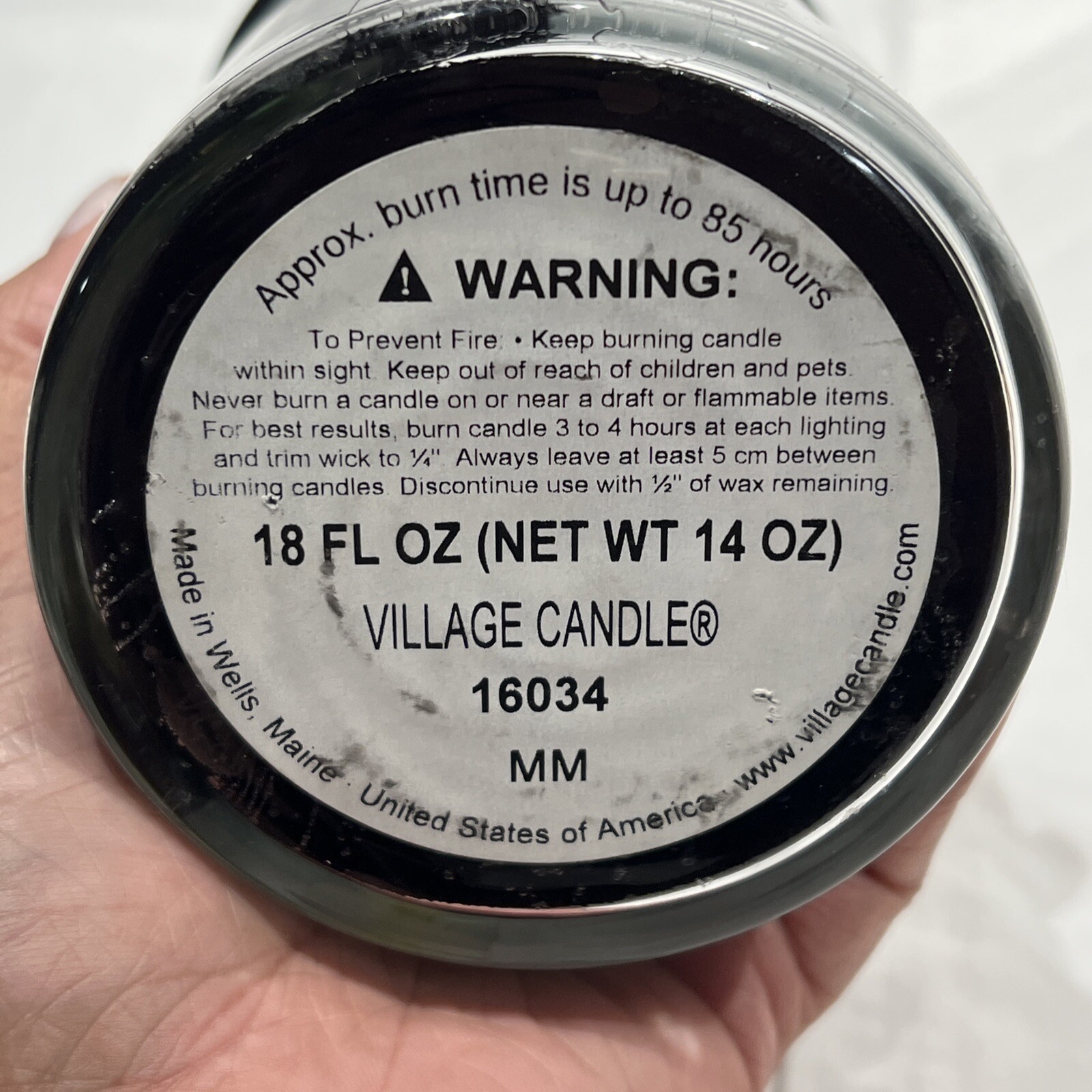 Village Candle Black Bamboo Glass Black Cap Scented Candle, 14 oz Discontinued