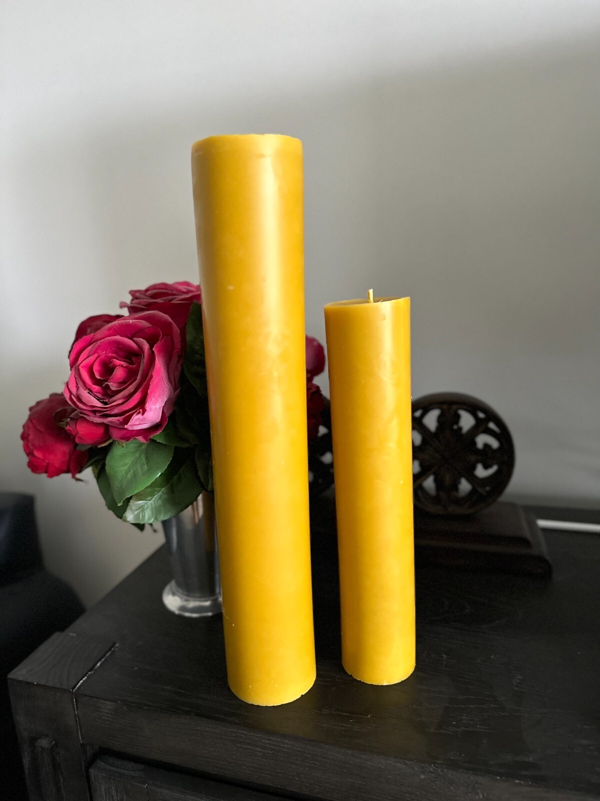 Handmade 100% Pure Beeswax Pillar Candles 100% Cotton Wick BIG SIZES