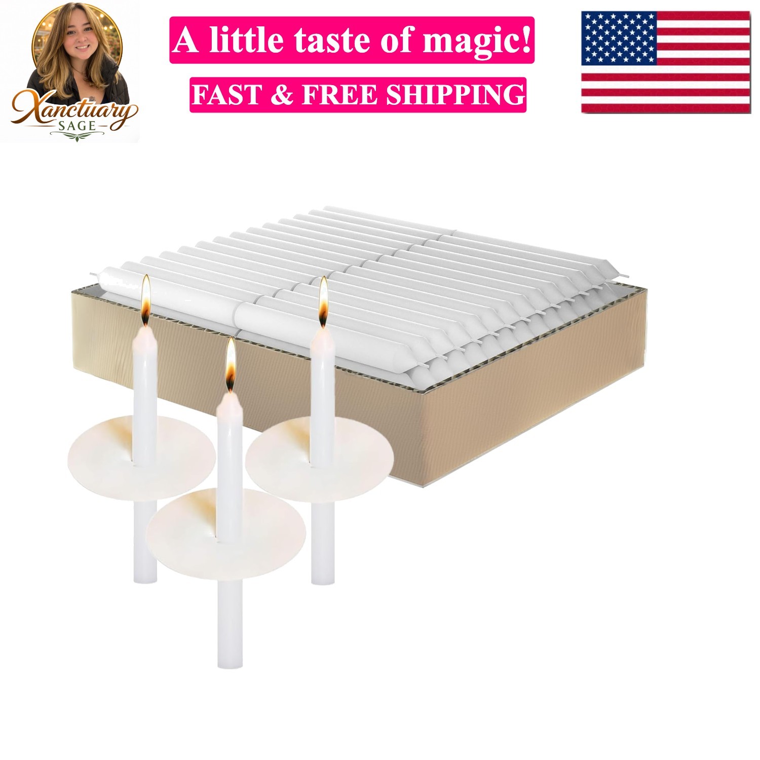 Vigil White Taper Candles Bulk – 102 Church Candles with drip Protectors – Wh…
