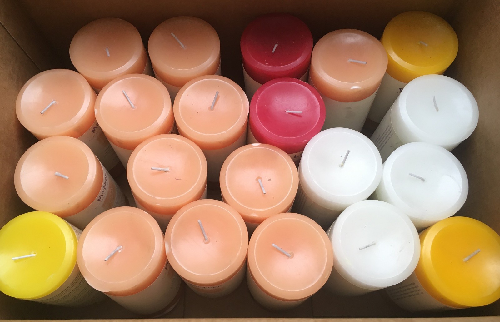 6 x CANDLES Lot Set Natural Crystal Journey NEW Pillar 4 x3″x 6″ + 2 Votives