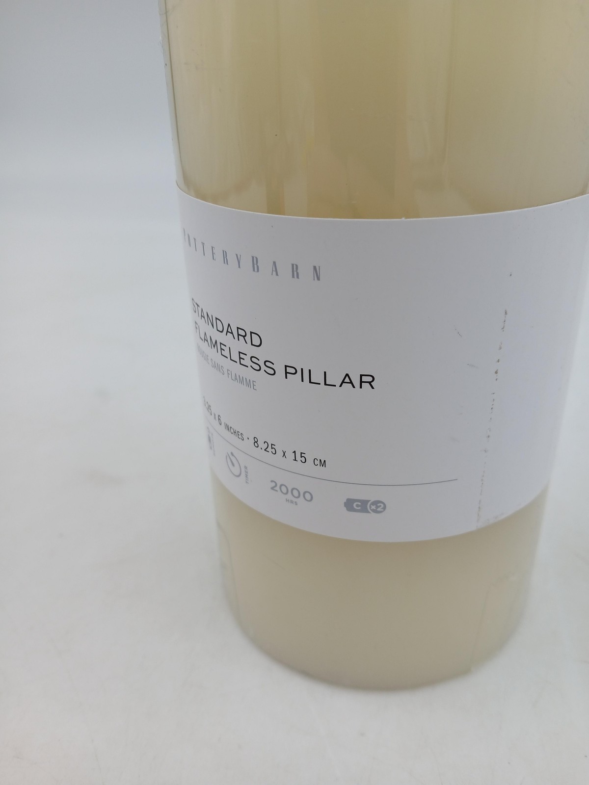 Pottery Barn Standard Flameless Pillar Candle 3.25″ x 6″ Ivory LED Timer