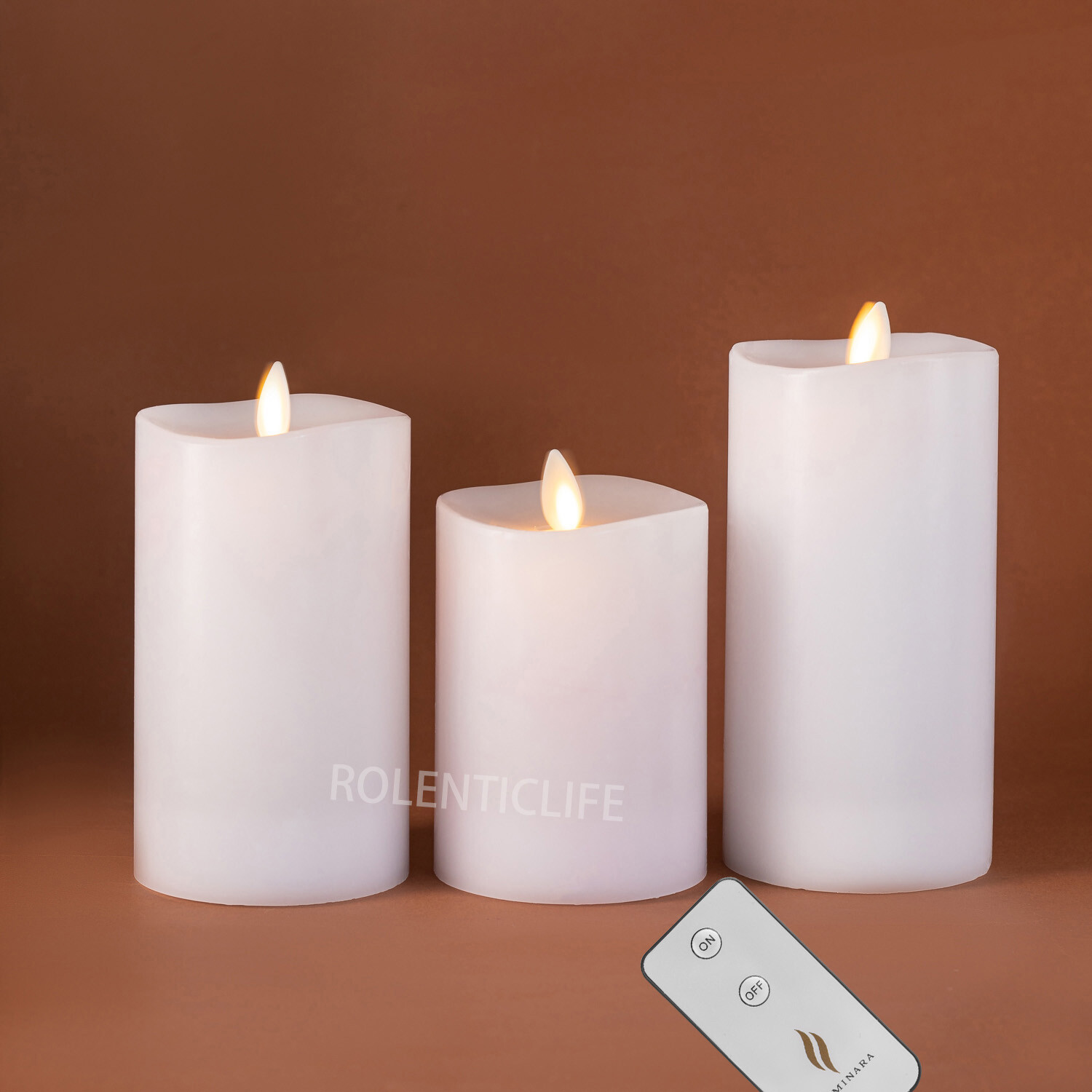Luminara Flameless Unscented Real Wax LED Candle-with Remote Mobile Wick-3pcs