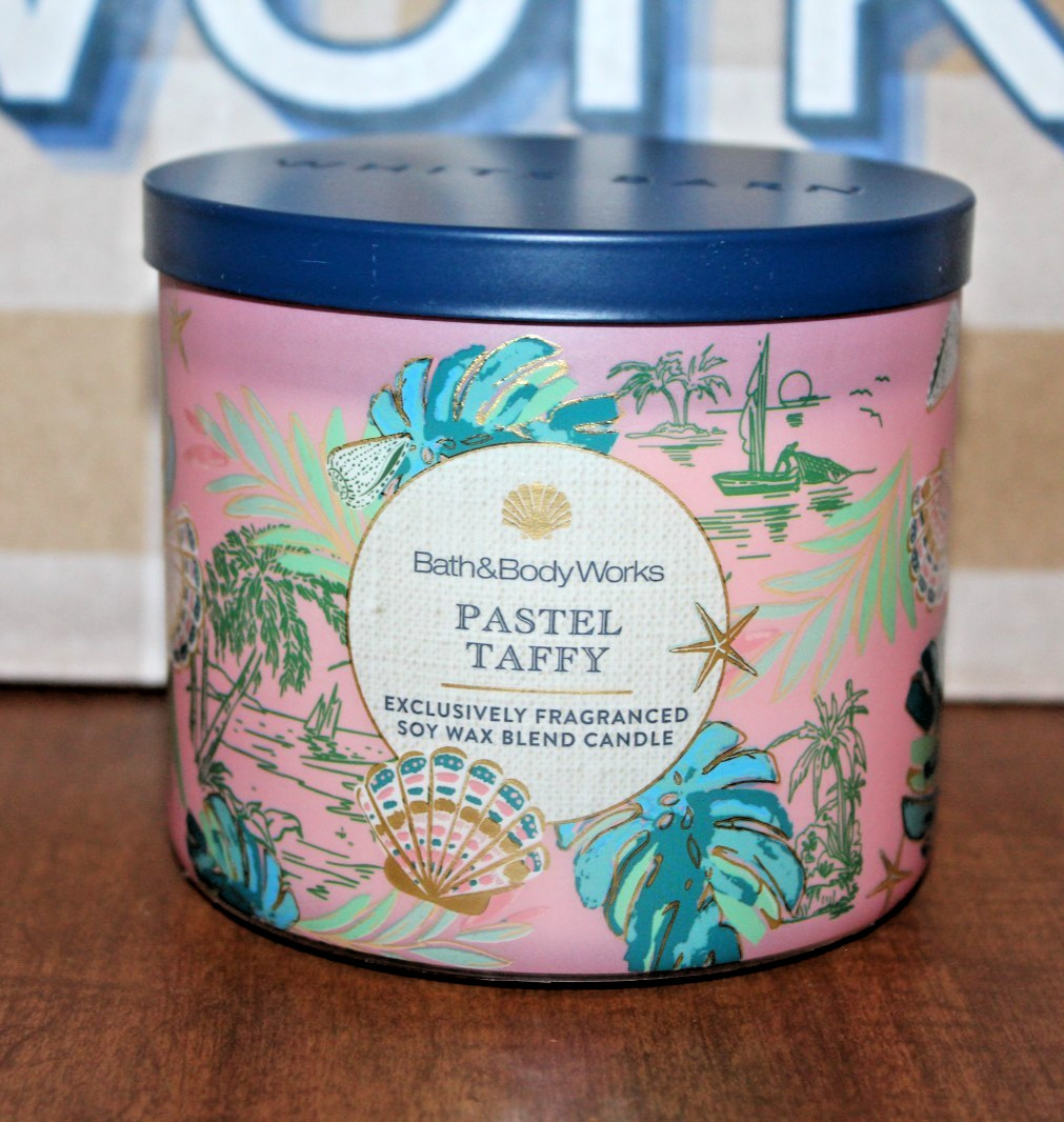 NEW Bath & Body Works Pastel Taffy Scented 3-Wick Soy Wax Blend Candle 14 oz