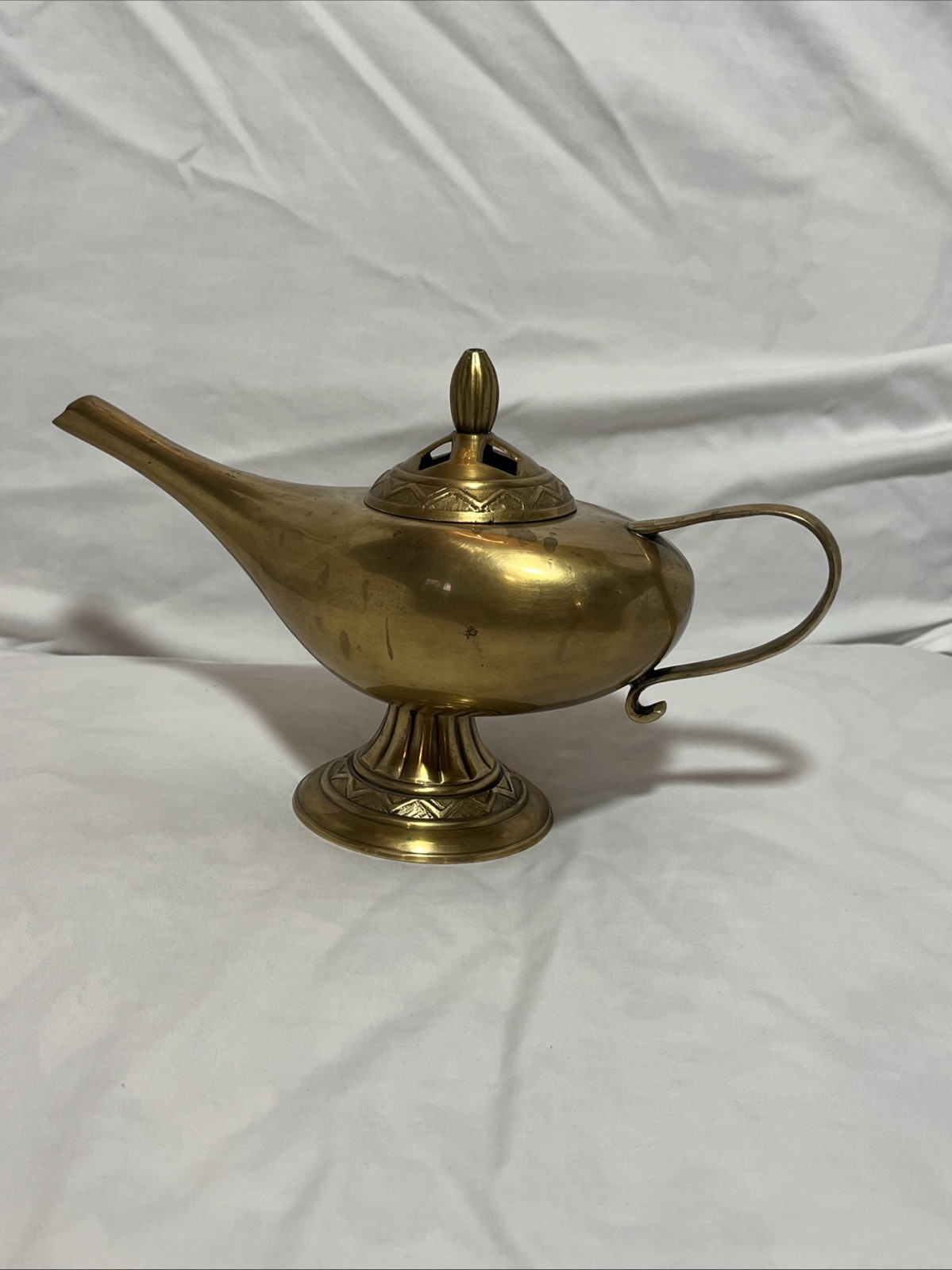 Genie Lamp Candle Never Lit Brass Plated Aladdin Style Heavy Made In India