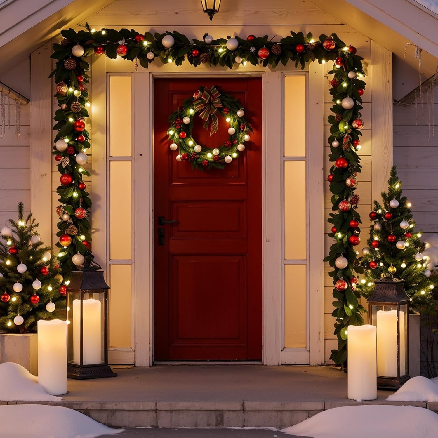 2 Velas LED Grandes Exterior 10×4 Pulg Impermeables con Control Remoto