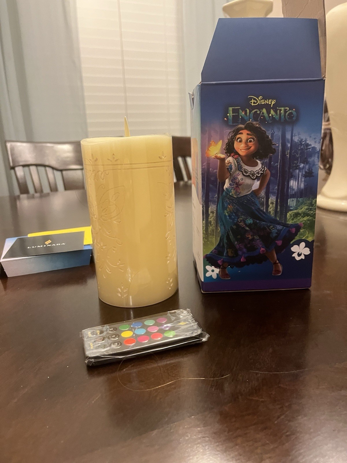 Luminara Flameless LED Color Changing Pillar Candle Remote Disney Encanto