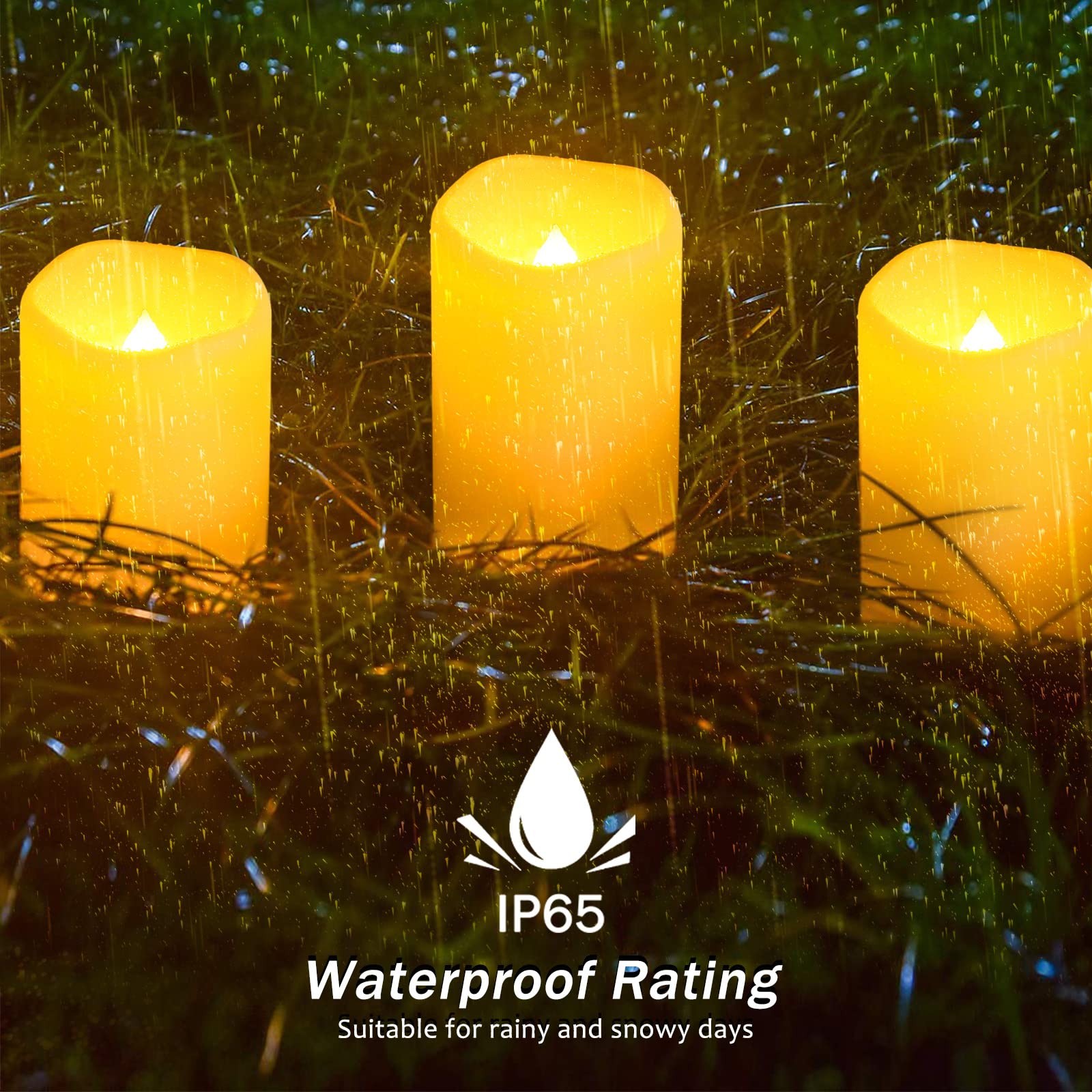 Solar flameless Candles Outdoor Waterproof,Dusk to Dawn Outdoor Lighting, Fli…