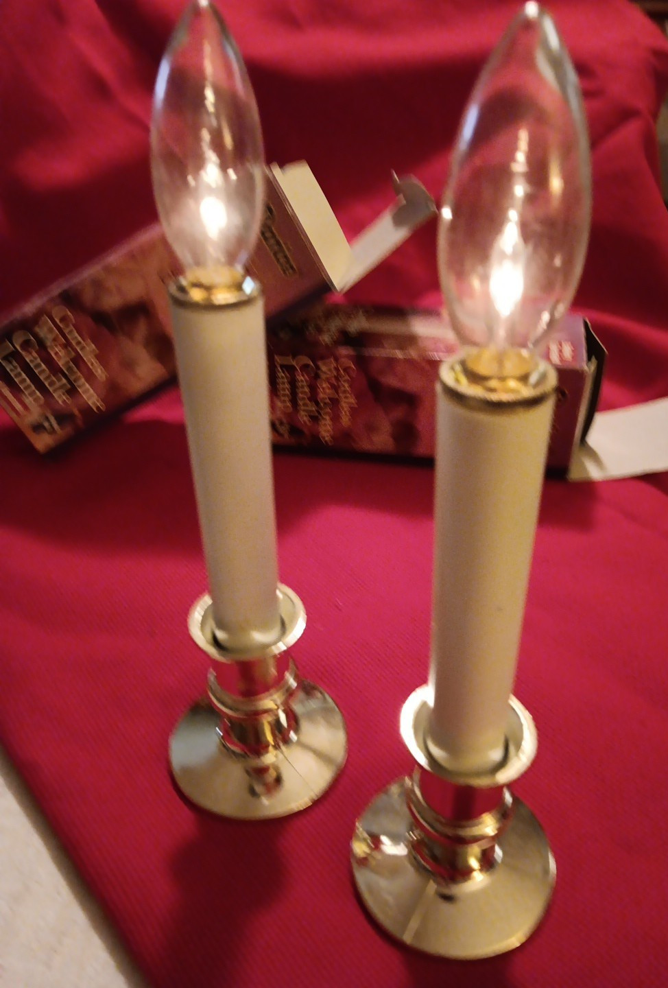 Vintage 2 Darice Cordless Welcome Candles Lamps Batteries Not Included